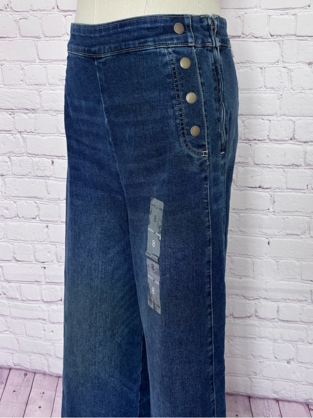 NAUTICA JEANS Wide Leg High Waist Side-Zip Sailor Jean--NWT--8 - Picture 11 of 16